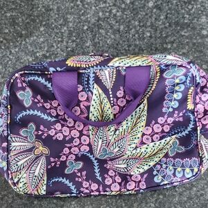 Vera Bradley Purple Floral Leaf Pattern Travel Bag
